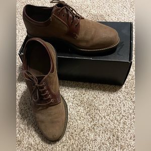 Neil M  Wynne Oxford, Lace Up Shoes, Chocolate Buck Men Size 10.5 B - EUC w/Box